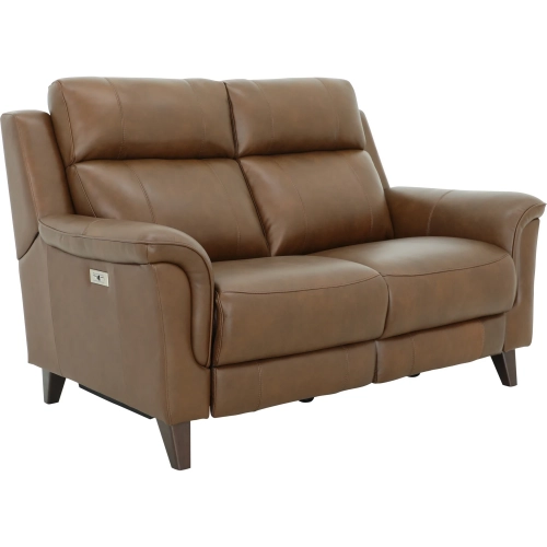 Kester Power Reclining Loveseat with Power Headrests in Cashmere Walnut Top-Grain Leather